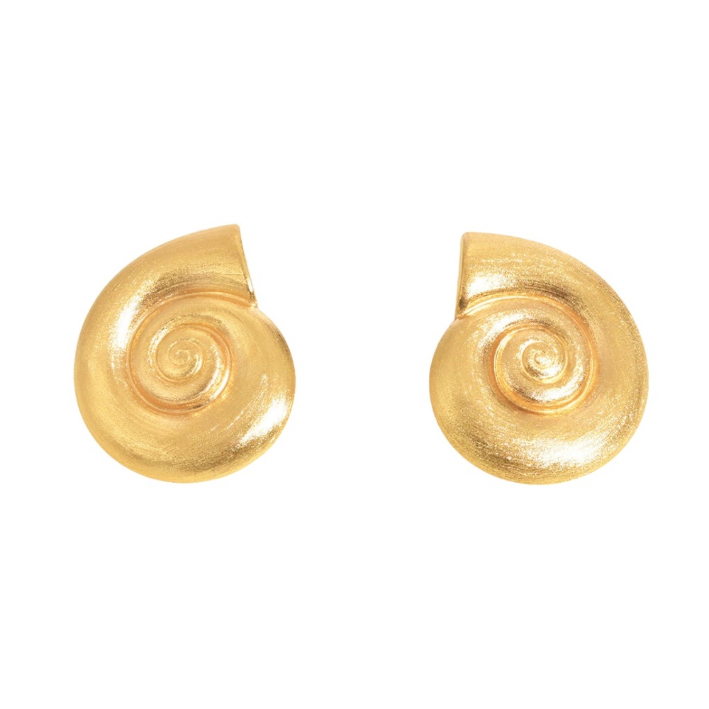 18K Gold Plated Elegant Gold Spiral Earrings